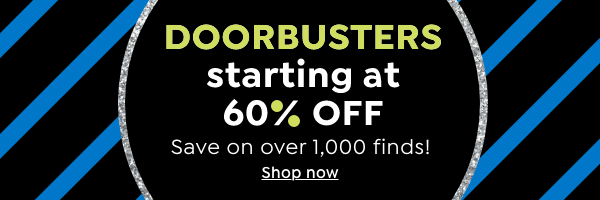 doorbusters starting at 60% off