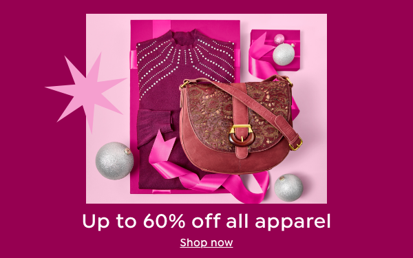 up to 60% off all apparel