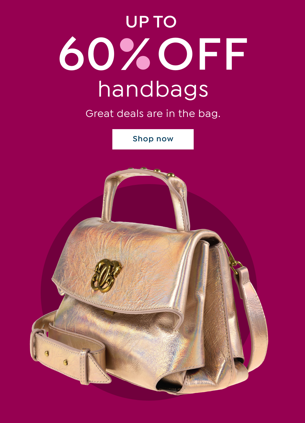 up to 60% off handbags