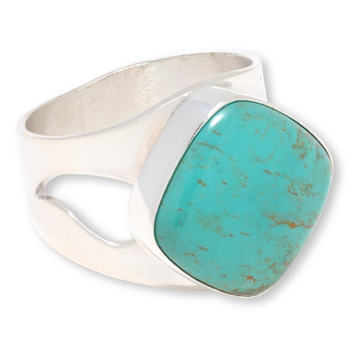 Jay King Sterling Silver Cushion-Cut Chilean Turquoise Ring