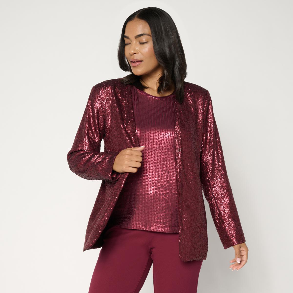 G by Giuliana Black Label Sequin Knit Cardigan