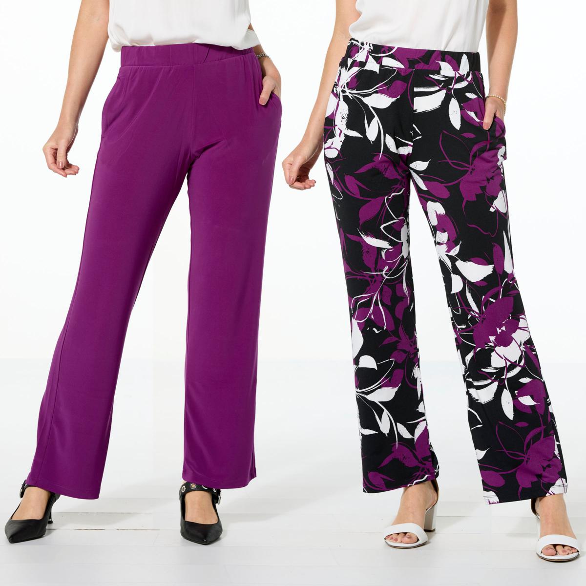 Nina Leonard 2-pack Straight Leg Pant with Pockets