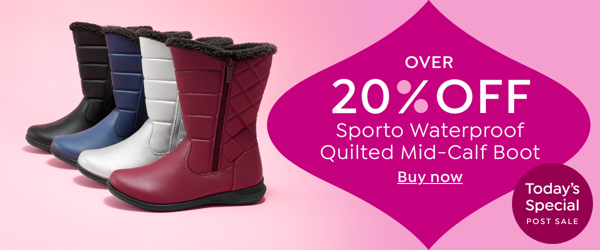 over 20% off sporto waterproof quilted mid-calf boot