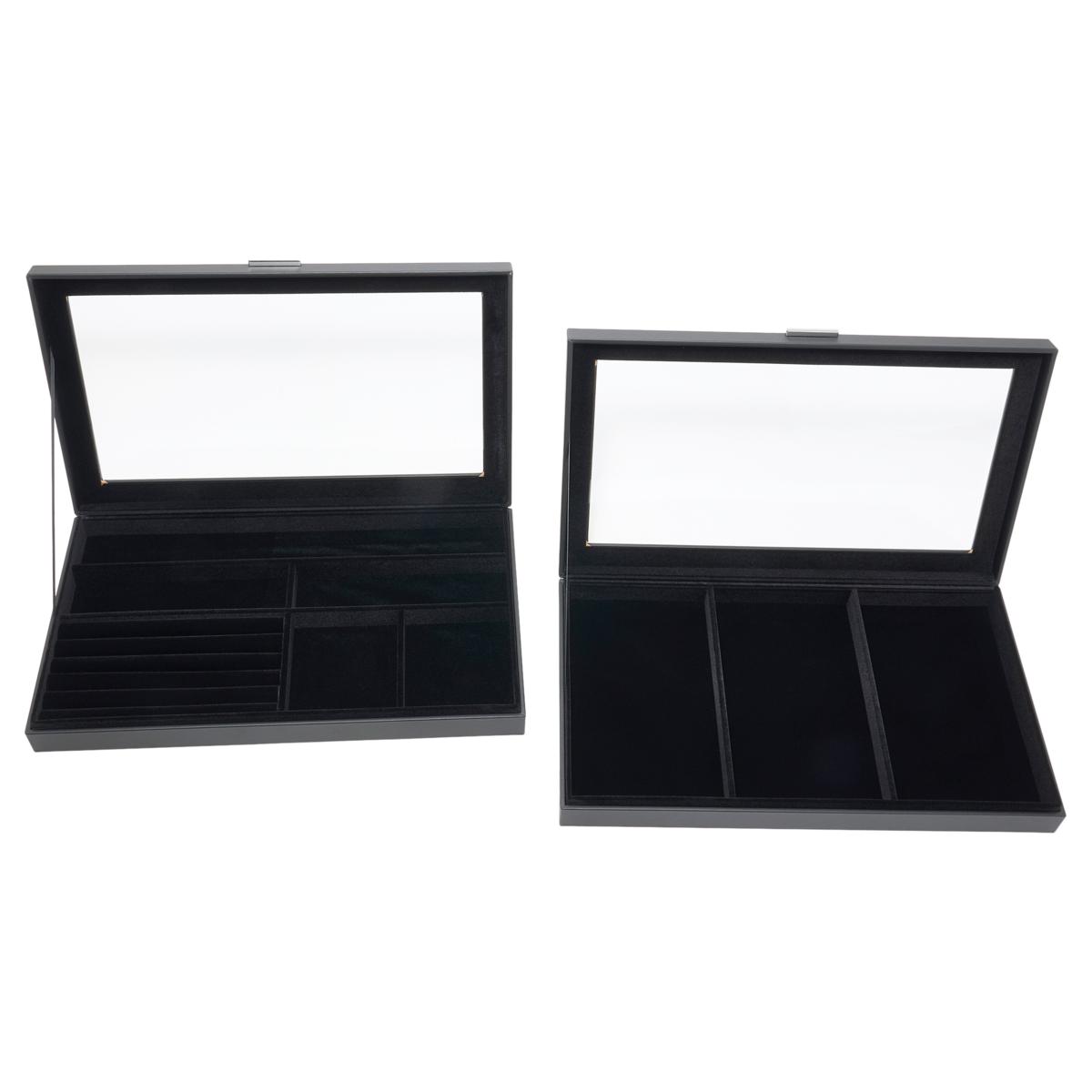 Prestige™ Set of 2 Large Stackable Jewelry Boxes - Smooth Finish