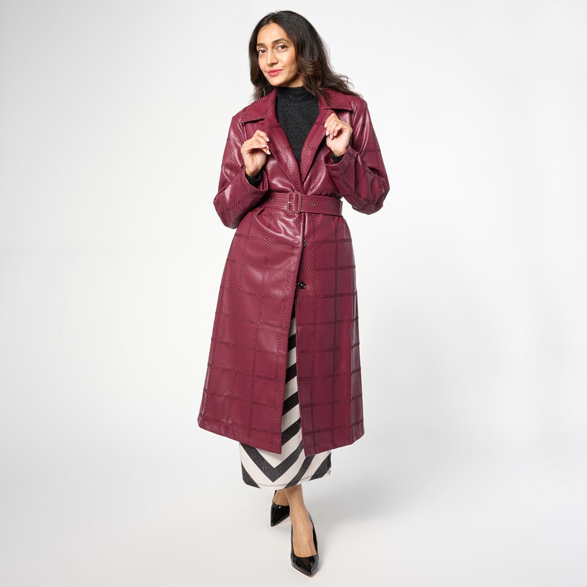 Grey by Jhoan Sebastian Grey Faux Leather Trench Coat