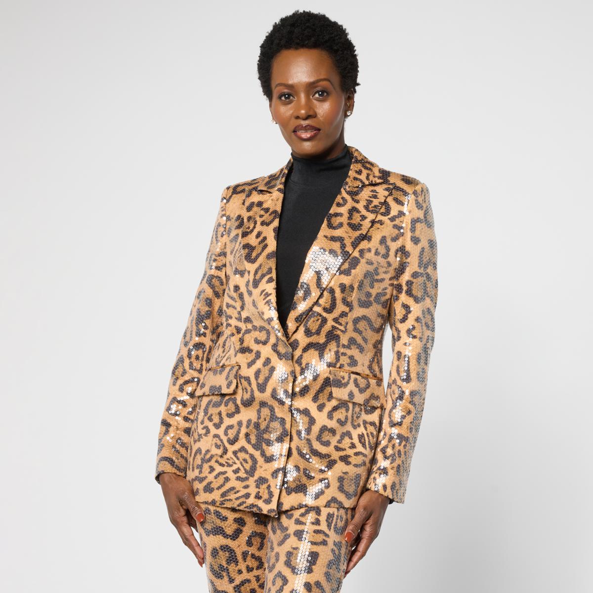 C Wonder by Christian Siriano Printed Sequin Blazer