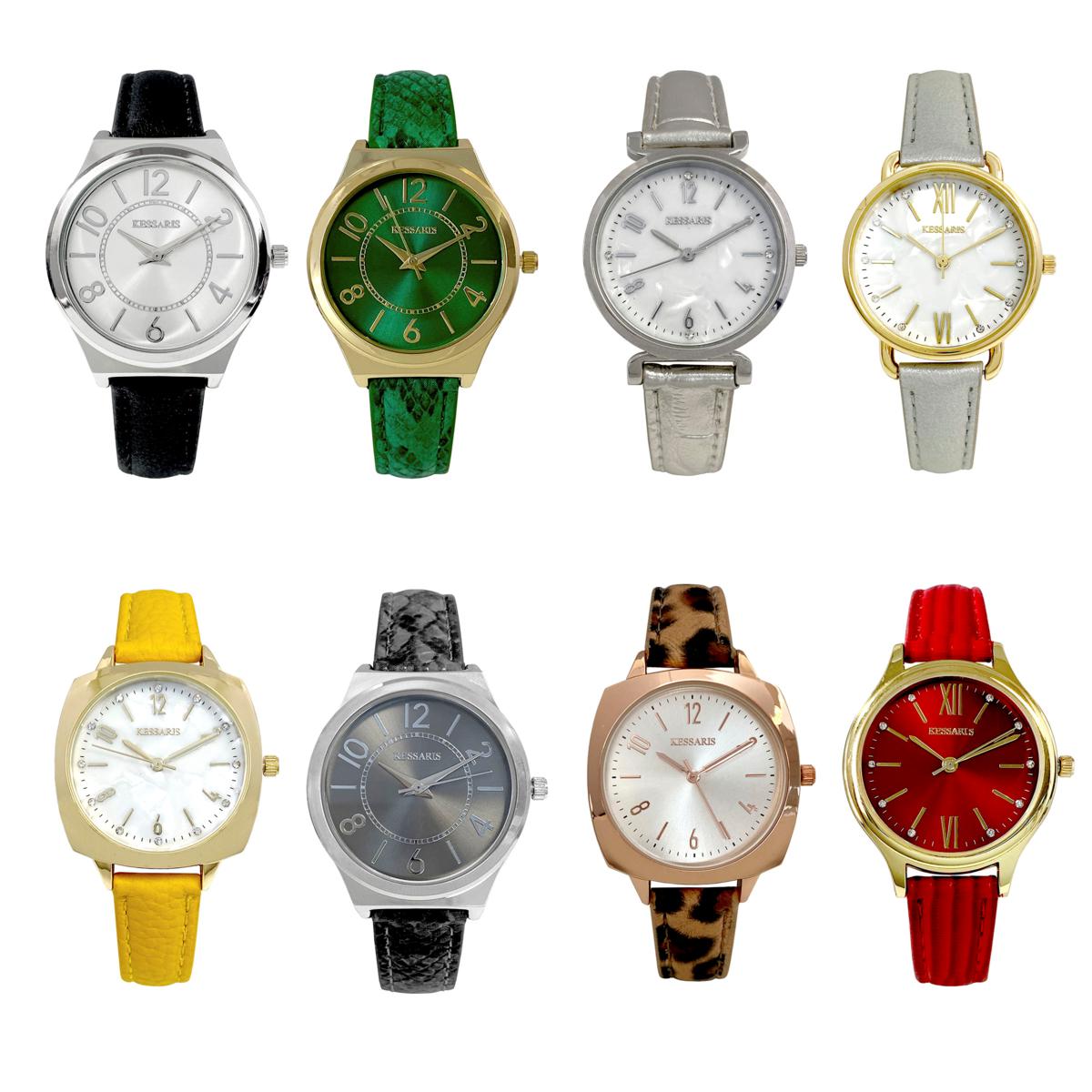 Kessaris Set of 8 Strap Watches
