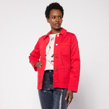 DG2 by Diane Gilman Lux Touch Denim Patch Pocket Utility Jacket