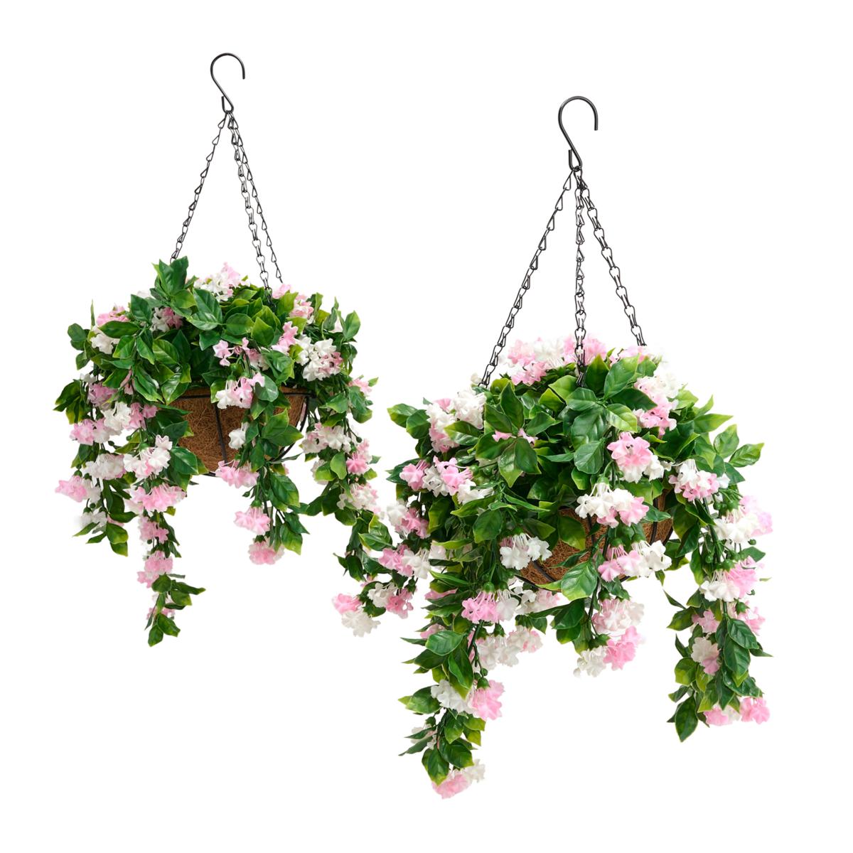 Improvements 15" Faux Crepe Myrtle Hanging Baskets - Set of 2