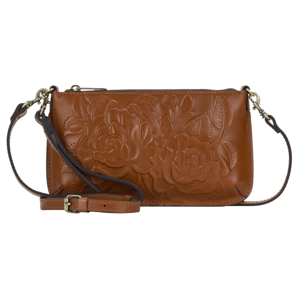 Patricia Nash Laurina Leather Crossbody with Wristlet Strap