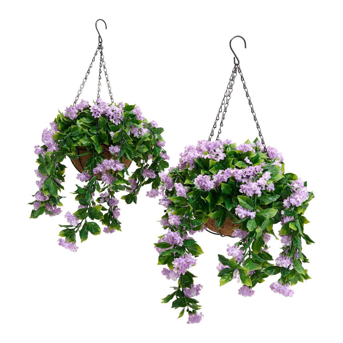 Improvements 15" Faux Crepe Myrtle Hanging Baskets - Set of 2