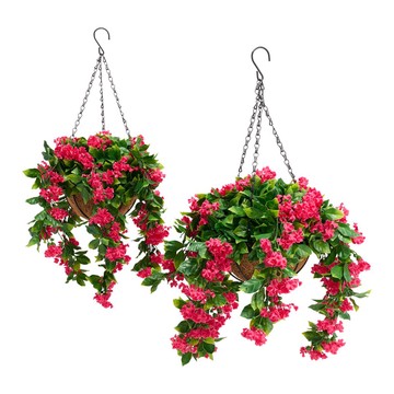 Improvements 15" Faux Crepe Myrtle Hanging Baskets - Set of 2