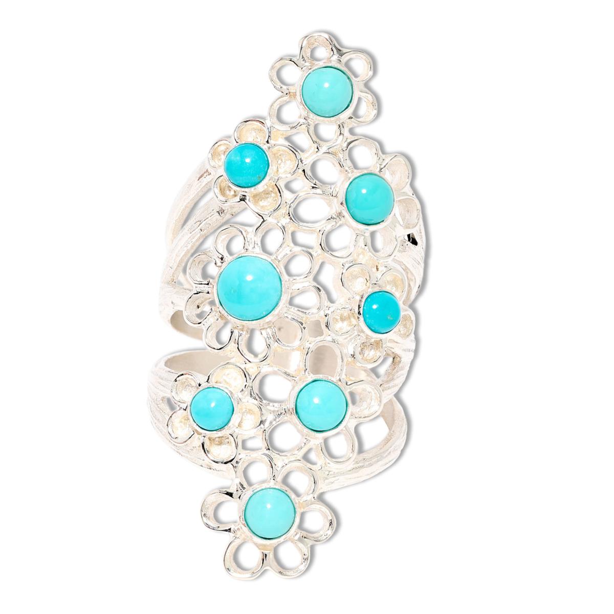 Jay King Sterling Silver Campitos Turquoise Flower Ring