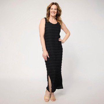 Colleen Lopez Everywhere Mini Ruffle-Knit Maxi Tank Dress