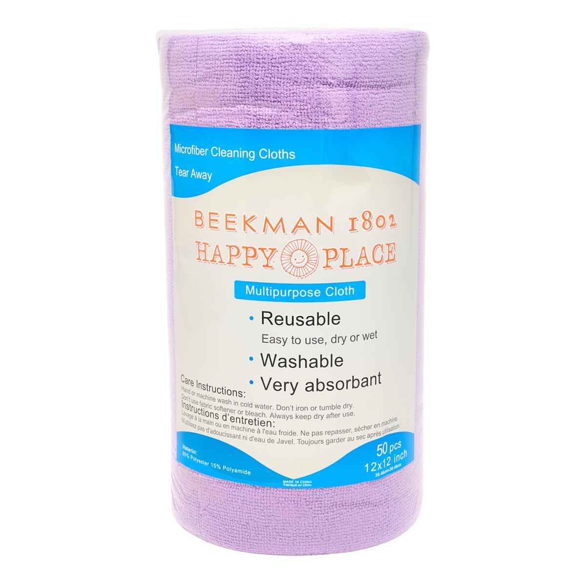 Happy Place 50-pack Microfiber Reusable Towels Tear Away Roll