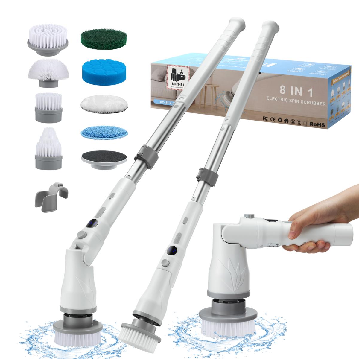 CasaClean Ultimate Electric Floor-Length Extendable Spin Scrubber
