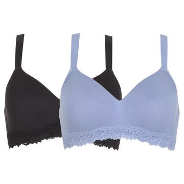 Comfort Code 2-pack Lightly Lined Lace Trim Wireless Bra