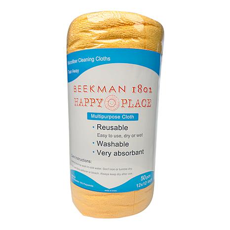 Happy Place 50-pack Microfiber Reusable Towels Tear Away Roll