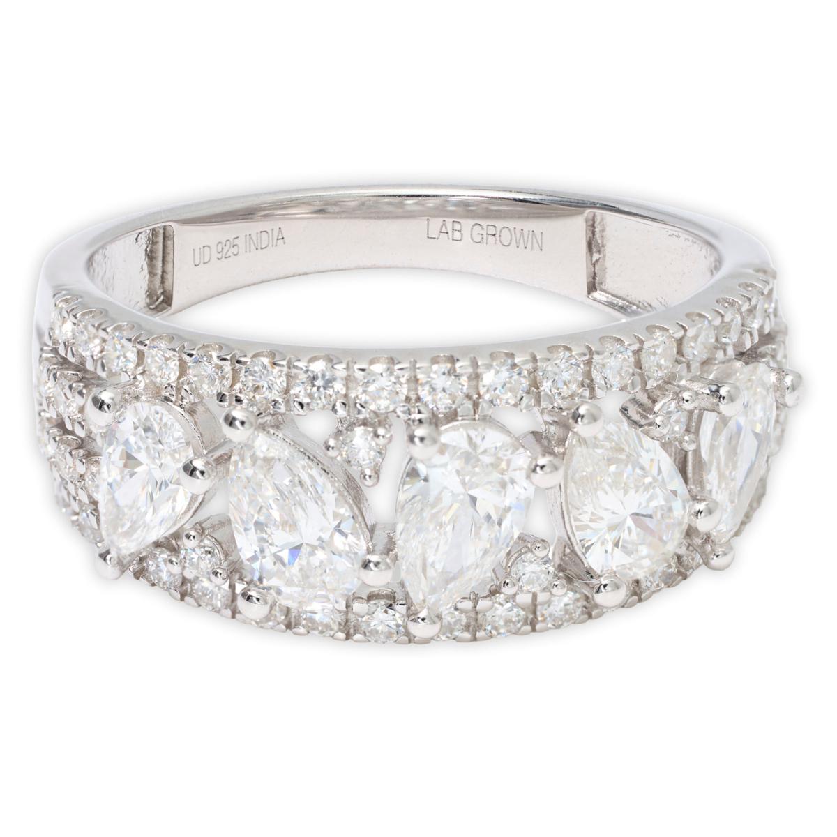 Bright Halo Lab Grown Diamonds 1.52ctw Band Ring