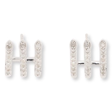 Rarities .35ctw Diamond Plated Three-Row Earrings