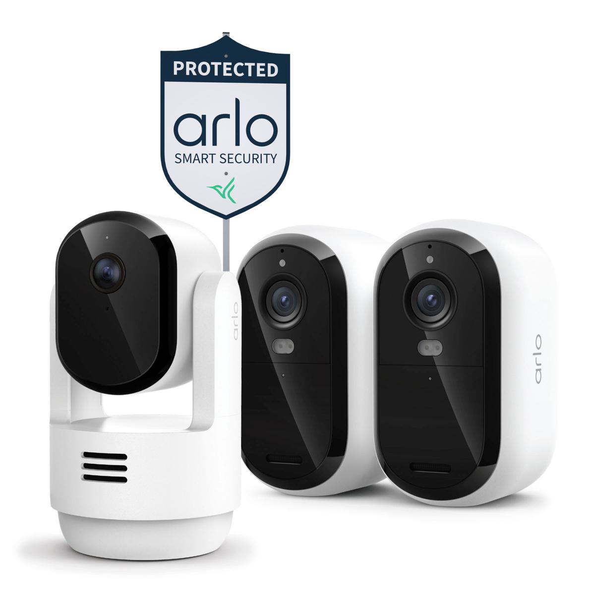 Arlo Essential 2K Outdoor Camera 2-pack with Indoor Camera & Yard Sign