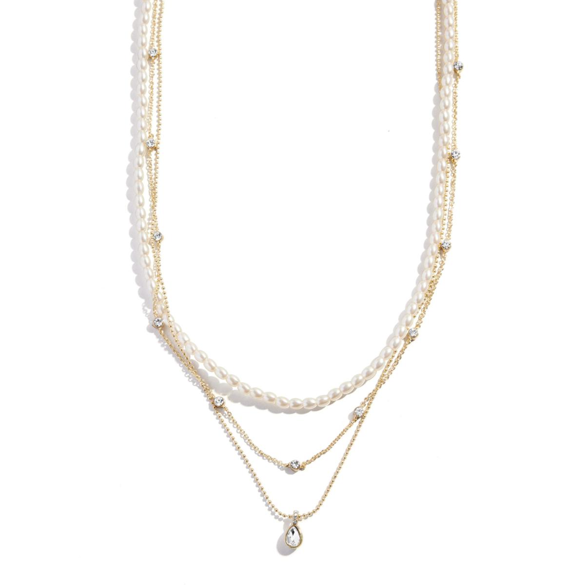 BAUBLEBAR Goldtone Triple Layer Pearlized Necklace