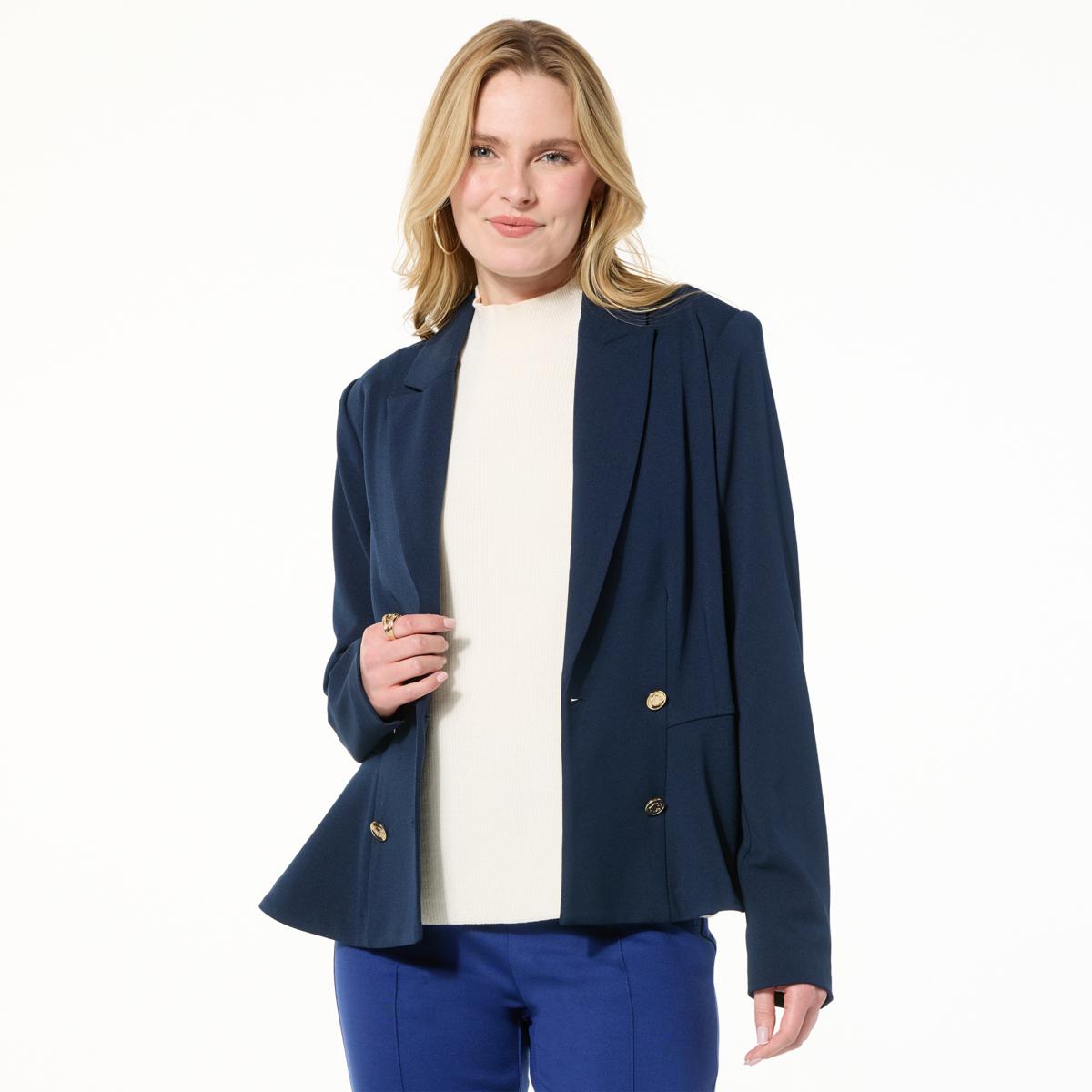 C Wonder Pleated Peplum Blazer