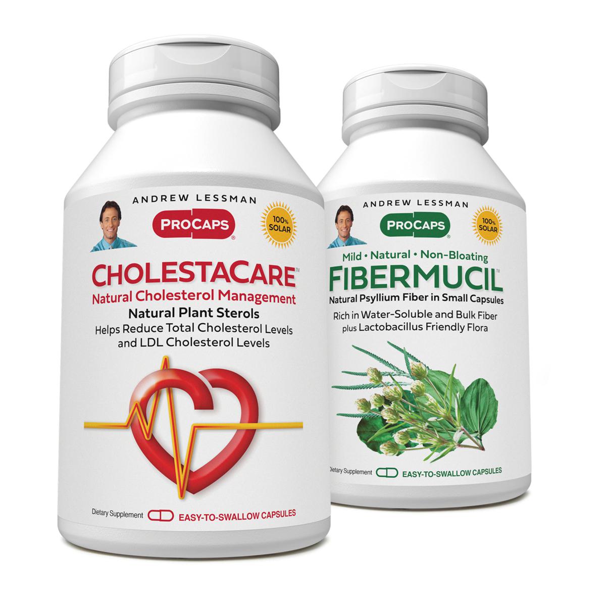 Andrew Lessman CholestaCare and Fibermucil - 360 Capsules Each