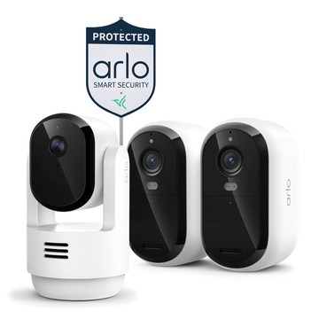 Arlo Essential 2K Outdoor Camera 2-pack with Indoor Camera & Yard Sign