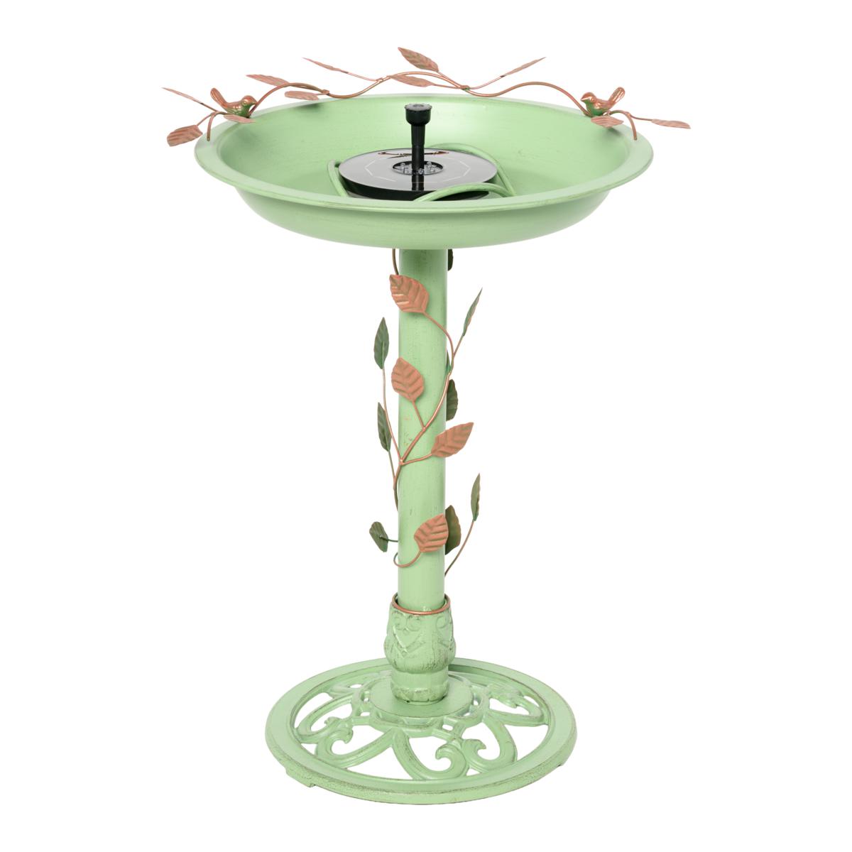 Belmont Gardens Spetta Solar Metal Bird Bath Fountain