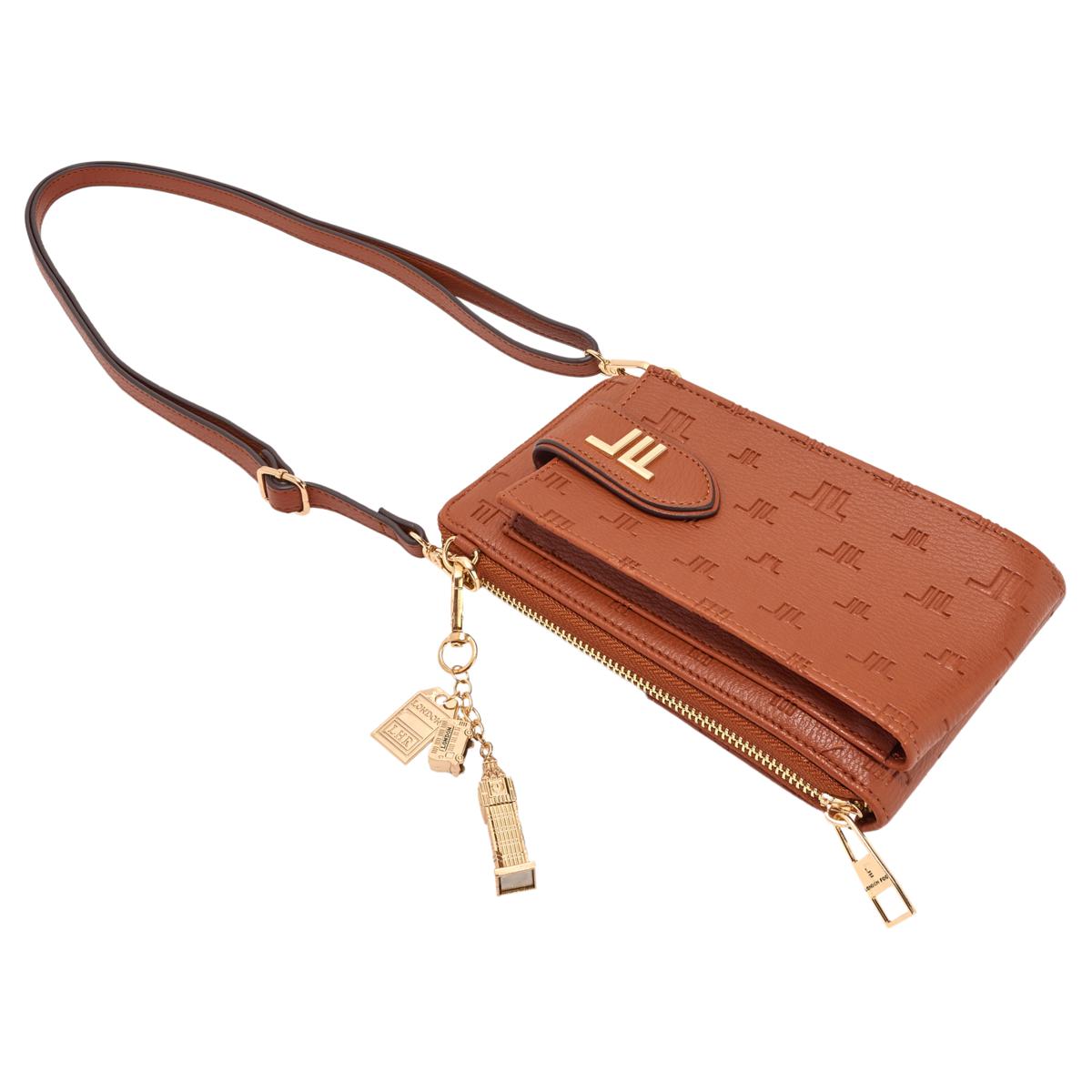 London Fog Wanderlust Logo-Embossed Phone Crossbody Bag