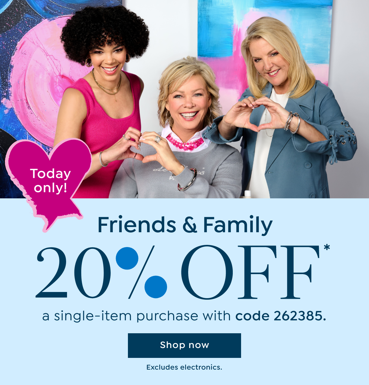 20% off* a single-items purchase with code 
