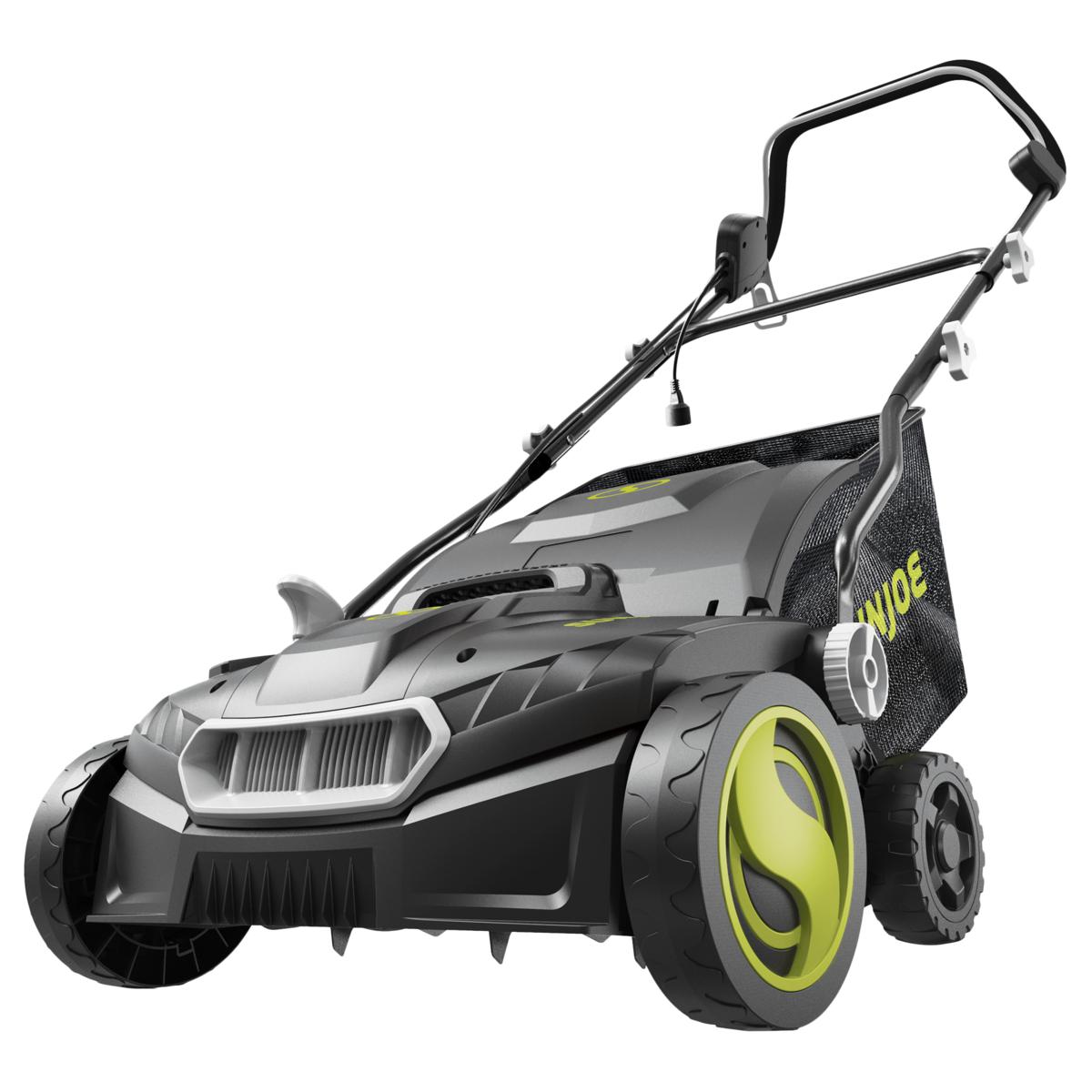 Sun Joe 15" Electric Lawn Scarifier & Dethatcher with Bag