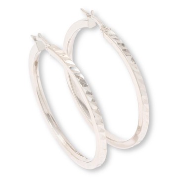 Fiorenza 1.5-inch Diamond-Cut Hoop Earrings