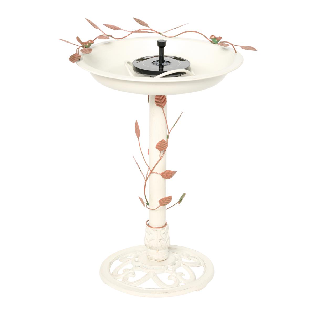Belmont Gardens Spetta Solar Metal Bird Bath Fountain