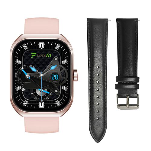 Letsfit E46 Rose Bezel Smart Watch with Extra Band