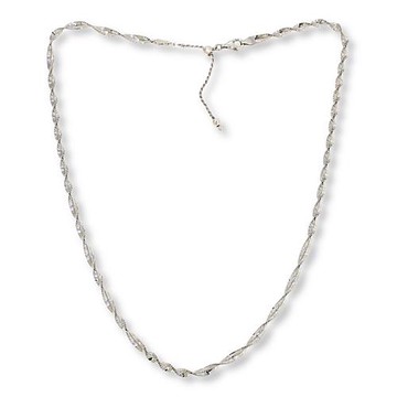 Fiorenza Jewelry Twisted Herringbone 20" Adjustable Chain Necklace