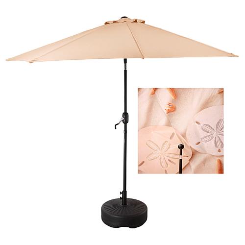 Improvements 9' Double-Layer Printed Patio Umbrella with Base