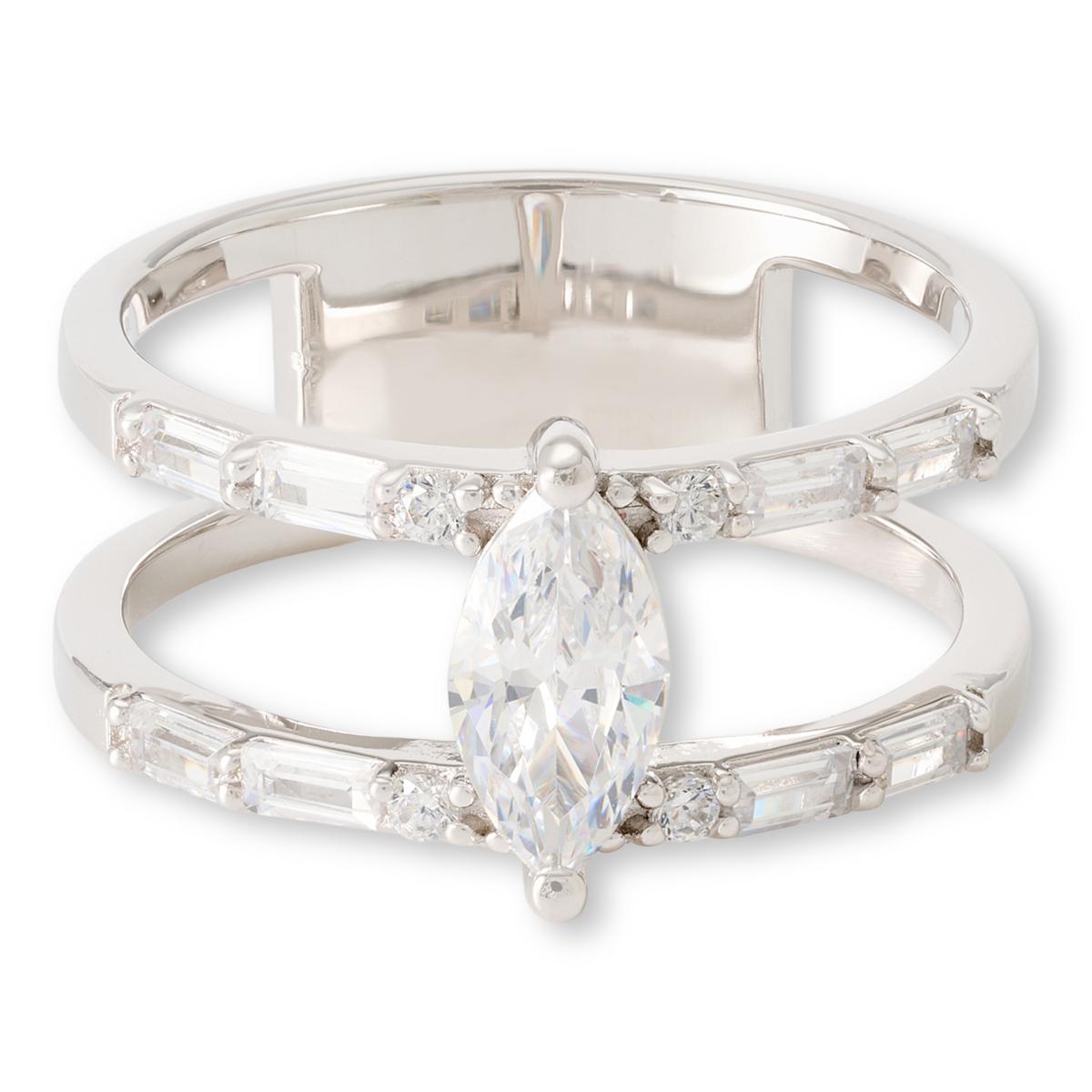 Radiance by Absolute™ Double Oval CZ Sterling Silver Ring