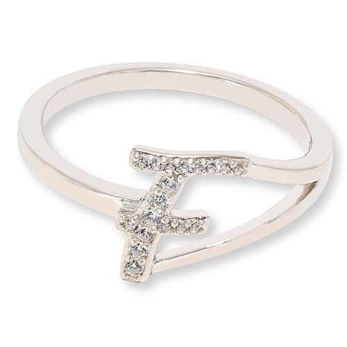 Radiance by Absolute™ Platinum-Plated Simulated Diamond Initial Ring