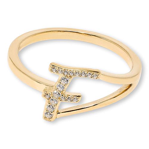Radiance by Absolute™ Goldtone Simulated Diamond Initial Ring