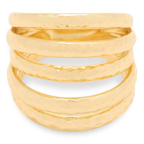 Bellezza Bronze Hammered Multi-Row Band Ring