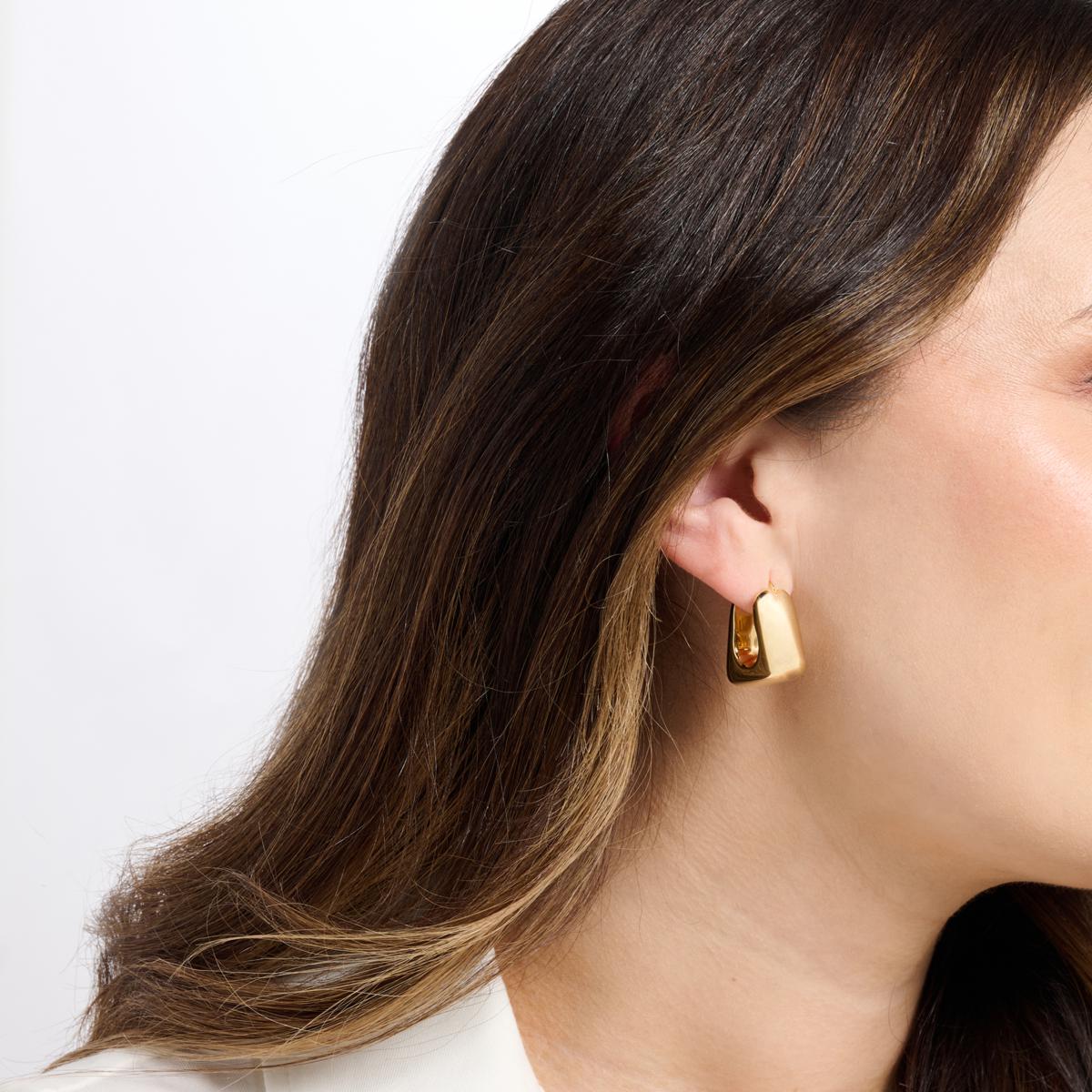 Bellezza Polished Electroform Triangular Hoop Earrings