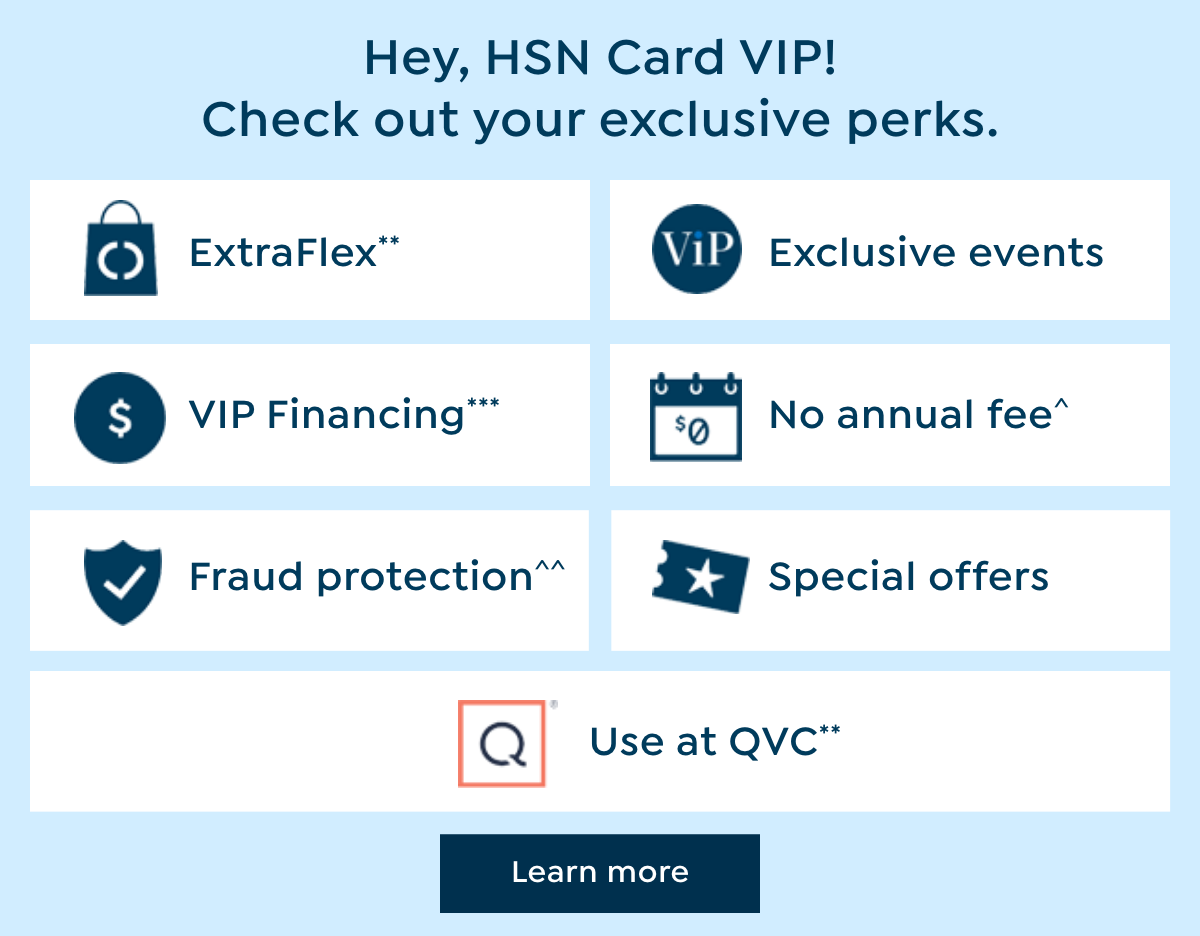 hey, hsn card vip! check out your exclusives perks