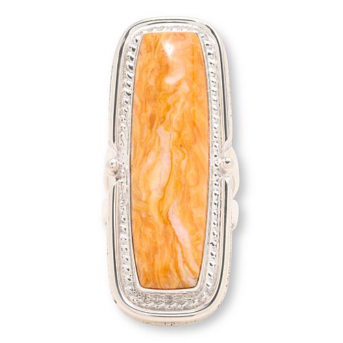 Jay King Sterling Silver Orange Spiny Ring