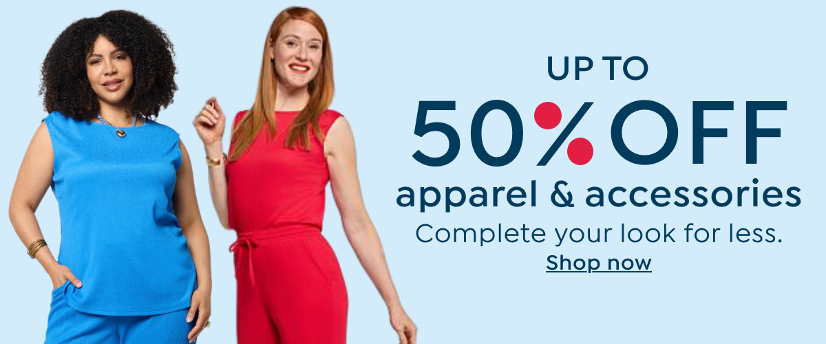 Up to 50% Off Apparel and Accessories