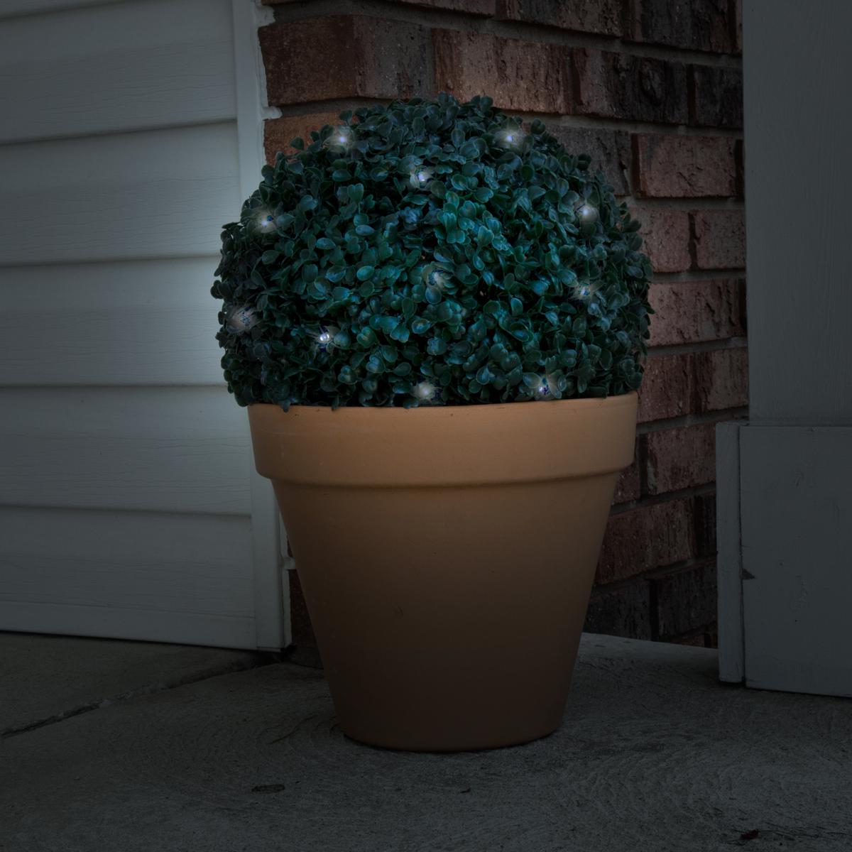 Pure Garden Solar-Powered Topiary Light Ball with White LED Lights