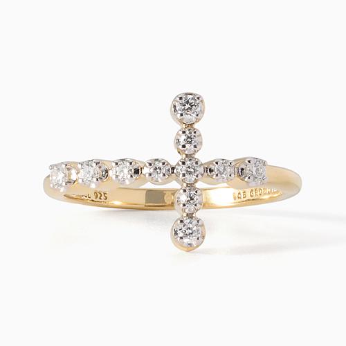 Bright Halo Lab Grown Diamonds 0.19ctw East-West Cross Ring
