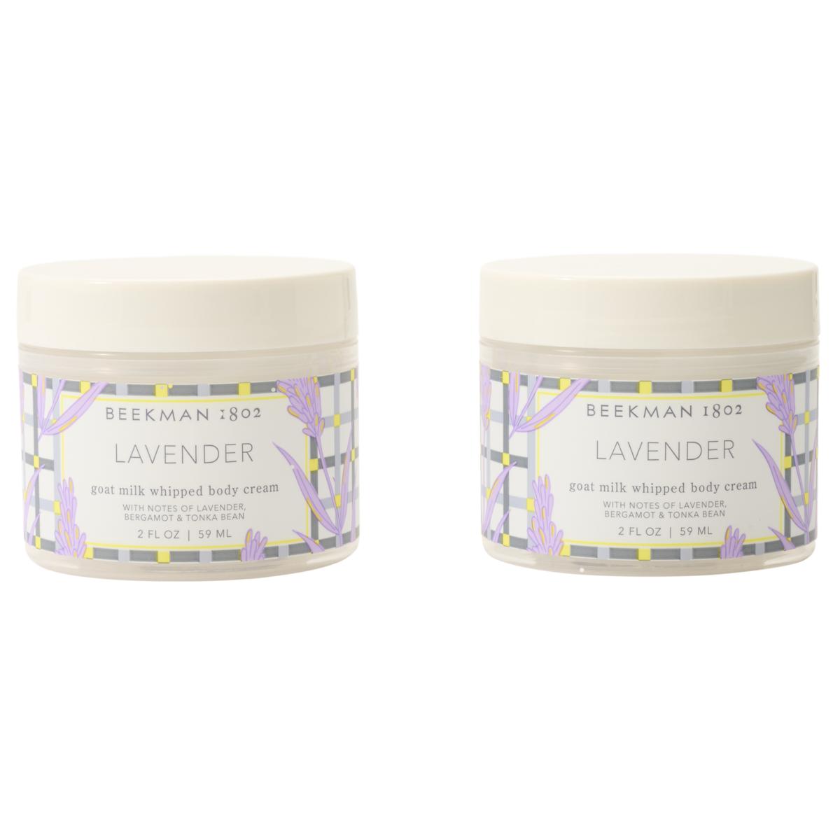 Beekman 1802 Goat Milk Lavender Whipped Body Cream 2oz Travel Size 2pk