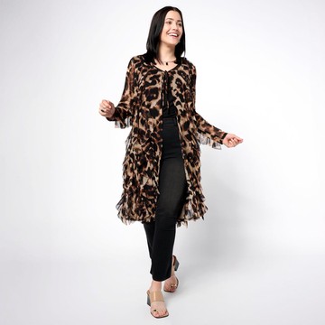 C. Wonder Mesh Ruffle Topper with Tie Closure